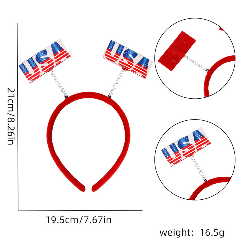 2024新型アメリカ独立日国旗帽子カチューシャ祝日パーティー装飾道具五芒星流蘇頭箍|undefined