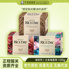 韓国輸入 RICEDAY 米石鹸 100g バスクレンジングクレンジング蓮ザクロ風味石鹸