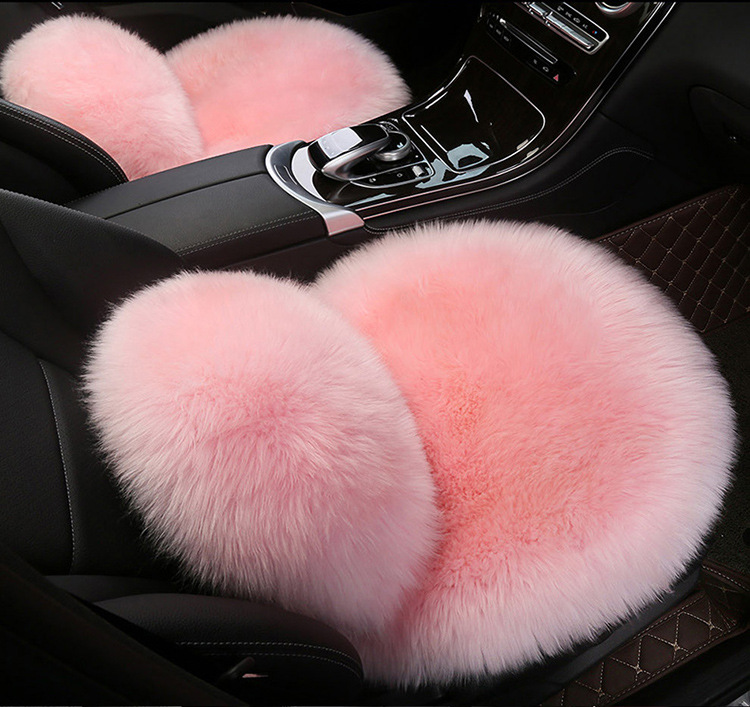 Car Winter Cushion Plush Cushion Three-piece Set Thickened Warm Fur Non-slip Integrated General Motors Cushion