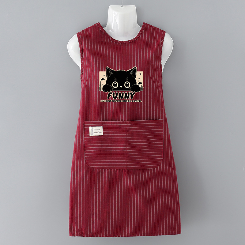 ZJ701 검은 고양이 [버건디] 양복 조끼 순면 세로 패턴