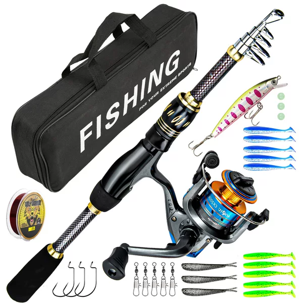1.8m Frp Fishing Gear Set, Luya Rod, Sea Rod, Long-Range Casting Rod, Bait with Bag, Full Set, Cross-Border Wholesale