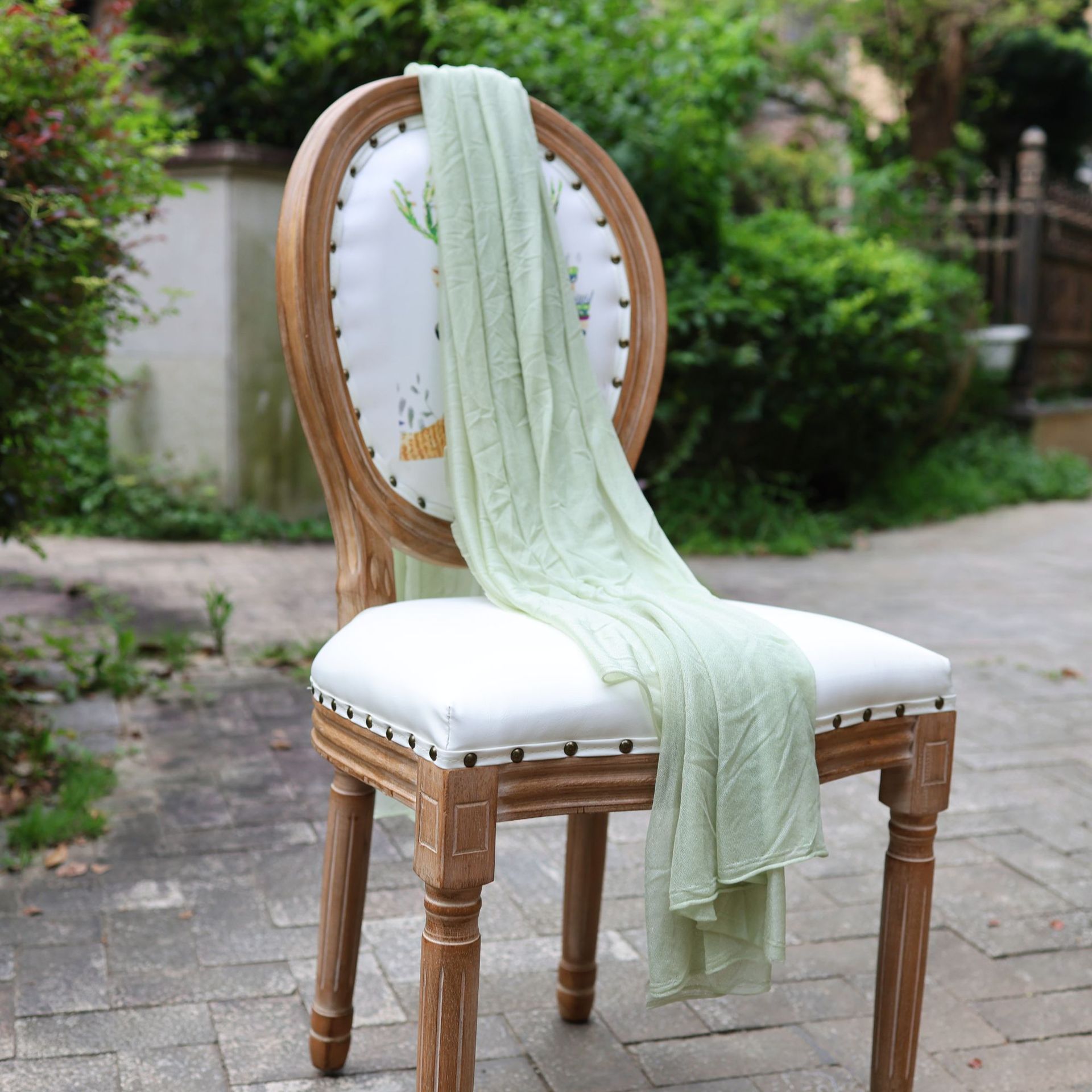 Cortina de belleza cortina arco de boda césped decoración al aire libre tabla bandera cortina cortina chiffon