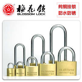 梅花锁薄铜挂锁加长锁梁铜锁锁具批发家具锁可做通开