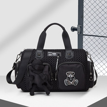 亚马逊多功能女士镂空包网布尼龙托特包大容量休闲旅行手收纳手提