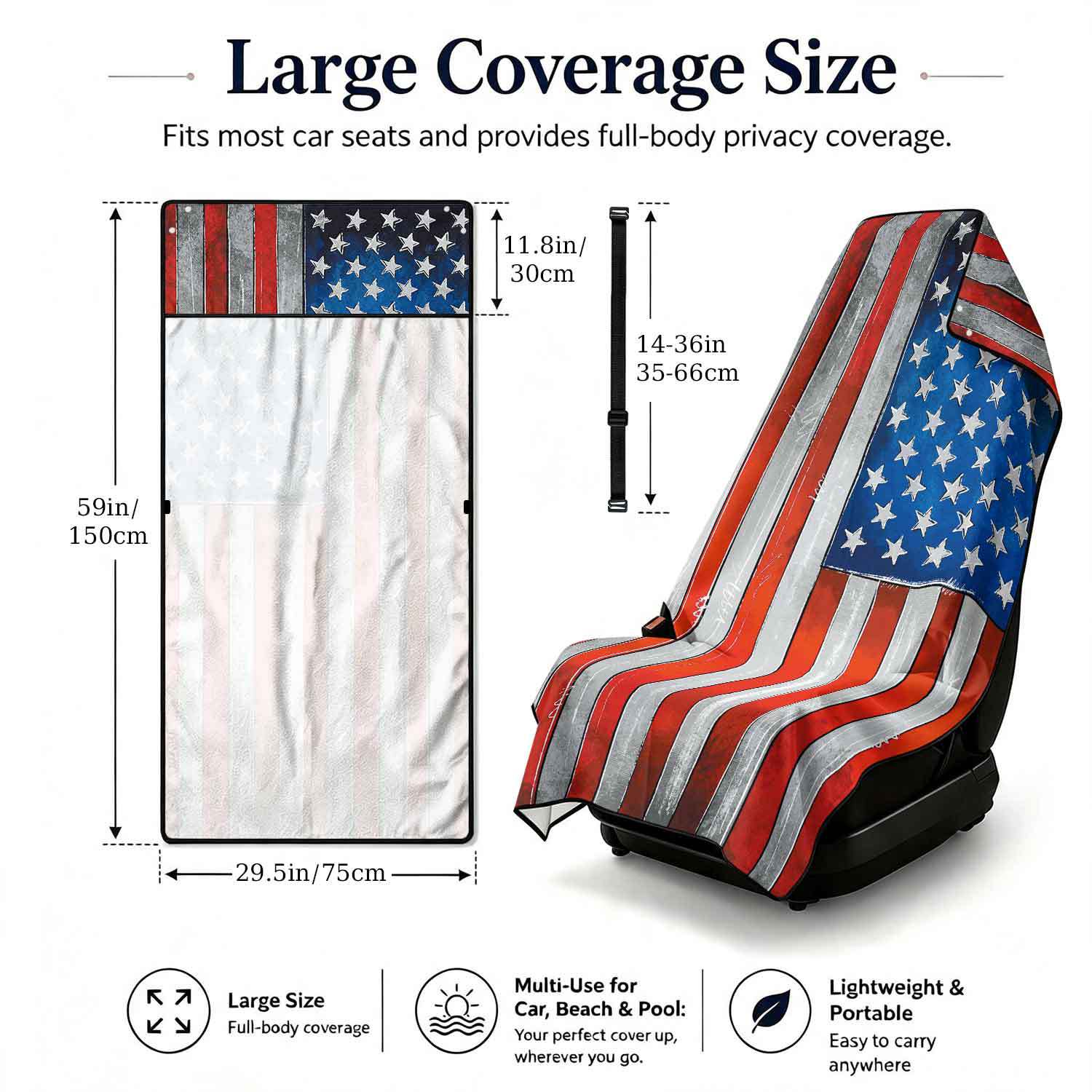 2-piece dual-use car seat cover, ultra-fine fiber, can be used as a beach towel, printed car protective seat cover 13