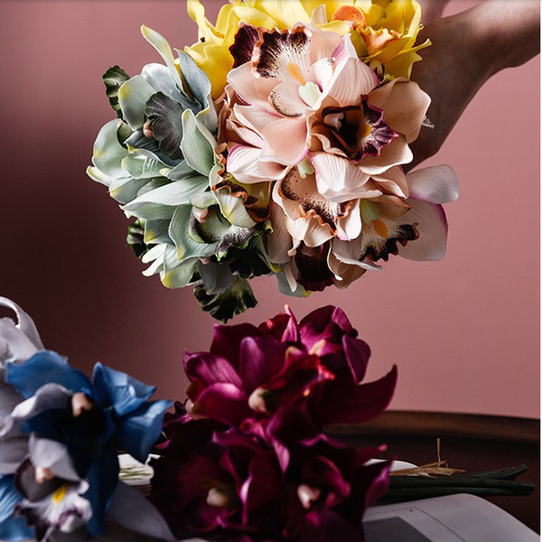 Simulation foreign cricket orchid fake flowers landed on the ground…