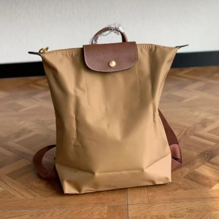 French New Longxiang Large Backpack Versatile Dumpling Backpack Foldableing Bag Large Capacity Commuter Travel Backpack