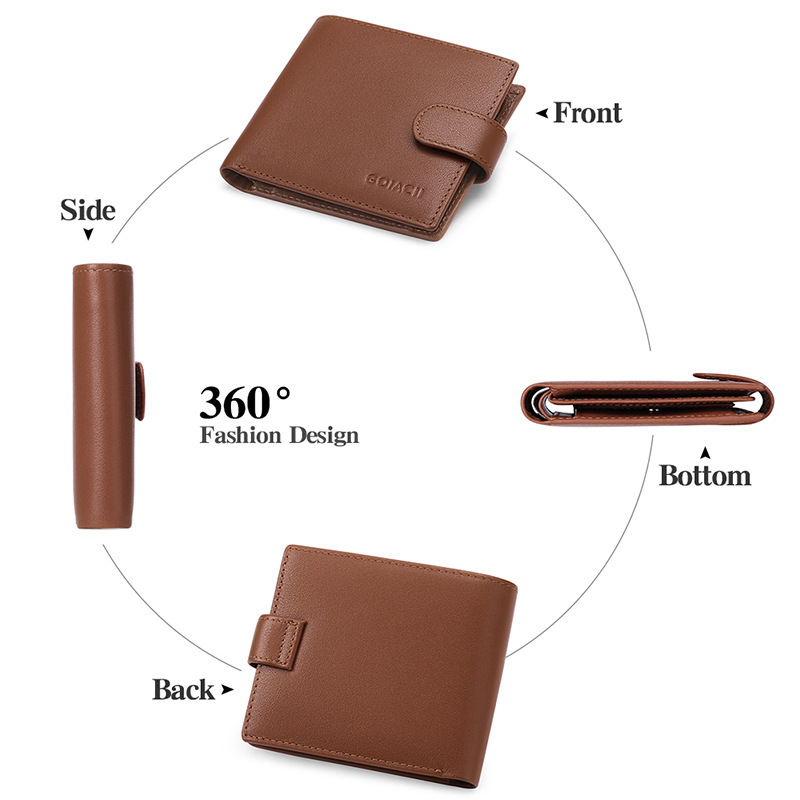 2022年新款男士短款钱包头层欧美风短款短夹真皮卡包零钱包现货