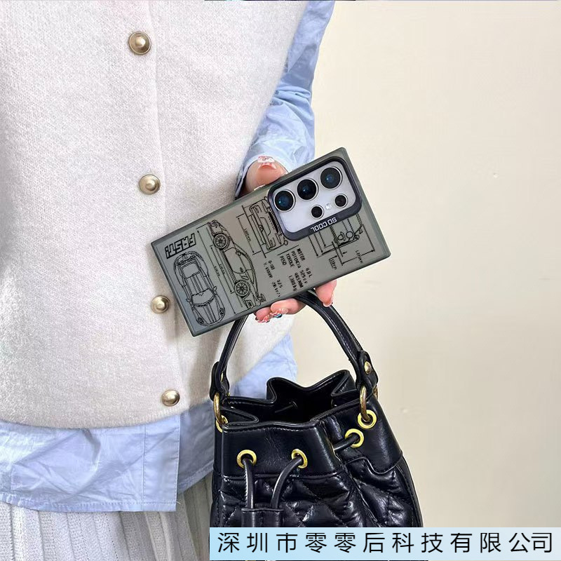 Sketch Supercar Suitable for Samsung Galaxy S25Ultra Mobile Phone Case Samsungs24 Cross-Border A55/A56S21