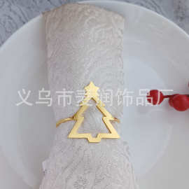 源头厂家金属圣诞餐巾扣小鹿雪花铃铛雪人餐巾环圈纸巾扣批发现货