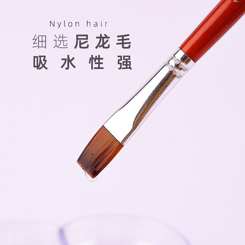 Cross-border nuevo gouache pluma de pintura acrílica set venta al por mayor de 24 piezas de lana de nylon cepillo de pintura en forma de abanico pluma pintura al óleo cepillo de tablero