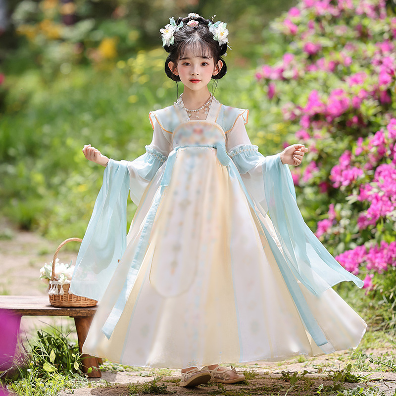 Girls' Ancient Style Princess Dress, Children's Traditional Performance Costume, Tang Suit, 2026 New Chinese Style Girls' Hanfu Dress Girls' Ancient Style Princess Dress, Children's Traditional Performance Costume, Tang Suit, 2026 New Chinese Style Girls' Hanfu Dress