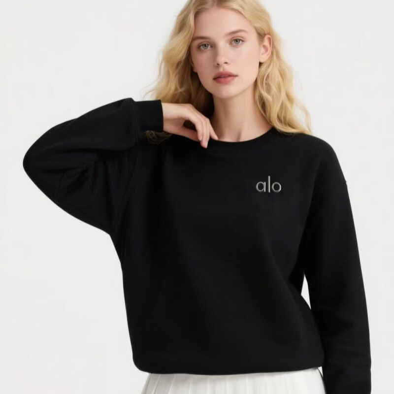 2025 New Cross-Border Alo Embroidered Sweatshirt Autum New Round Neck Printed Casual Loose Long-Sleeved Sports Top 2025 New Cross-Border Alo Embroidered Sweatshirt Autum New Round Neck Printed Casual Loose Long-Sleeved Sports Top