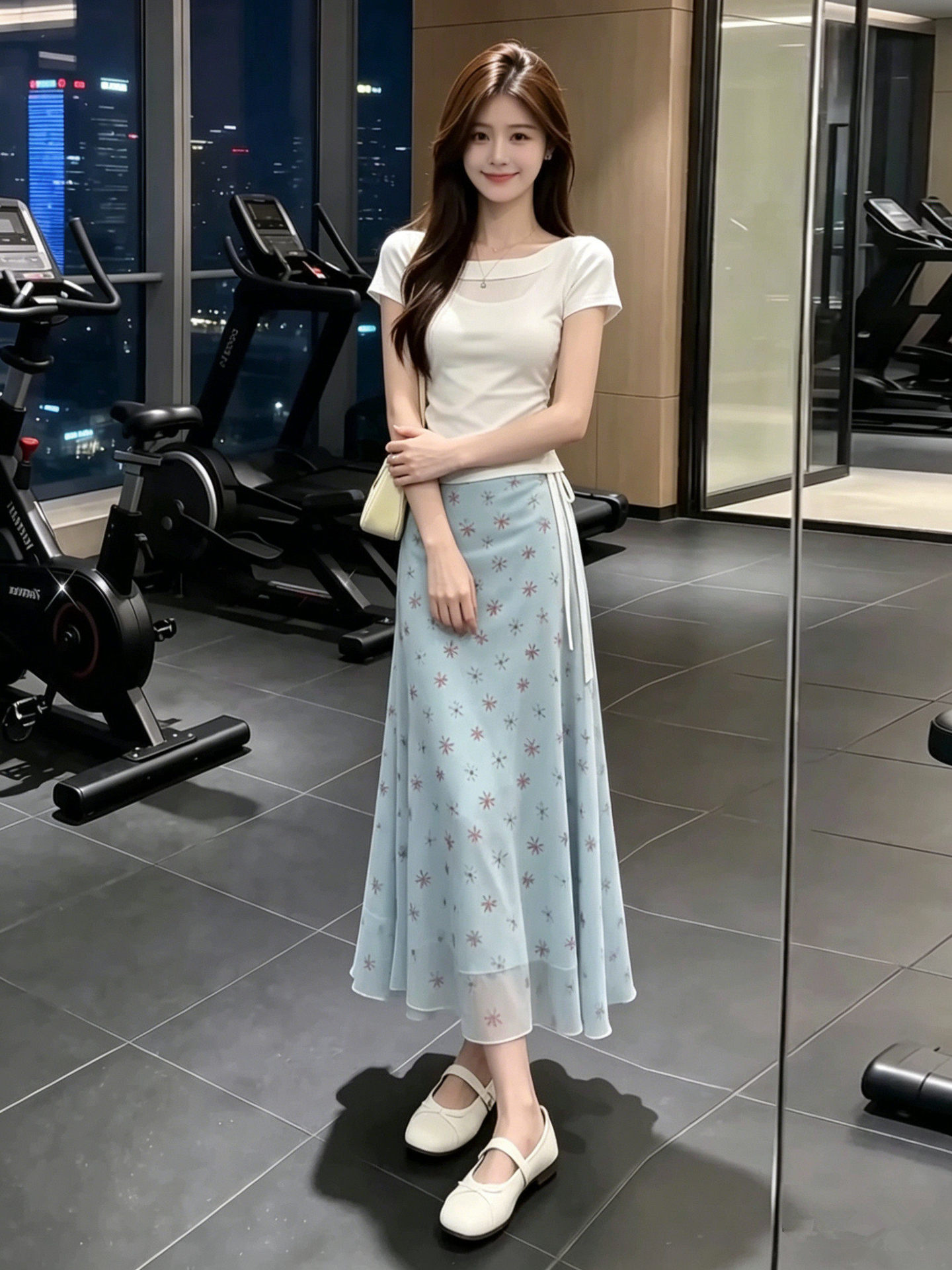 Bộ áo váy hai mảnh nữ phong cách ngự tỷ thanh lịch mùa hè — váy ngắn chi tiết 5
