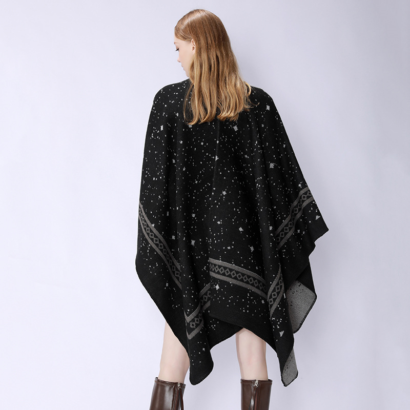 Nuevo estilo de moda europea y americana para la capa de mujer capa de otoño y invierno caliente versátil meteorito turismo fábrica de abrigo a prueba de frío