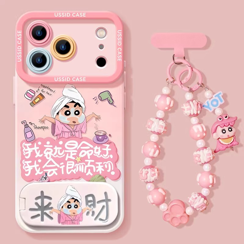 Suitable for iPhone 17 Doll Case, 16 Pro Max Lanyard, 15 Stand, 14 Trendy, 13 Silicone, 12 Cartoon, 11 Phone Case