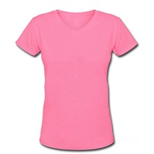 高品质跨境纯棉女士V领T恤标准欧码女V领T恤加大女士V领T恤