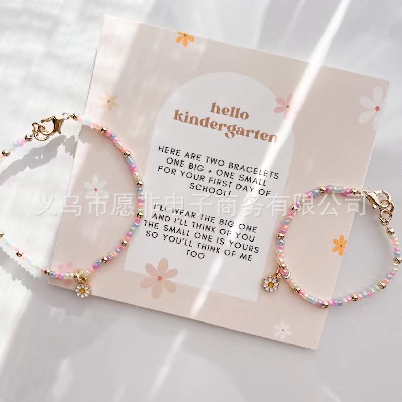 Cross-border Europe and the United States hot-selling Mother Daughter son back to school ring ritual season gift elastic soft ceramic bracelet hand