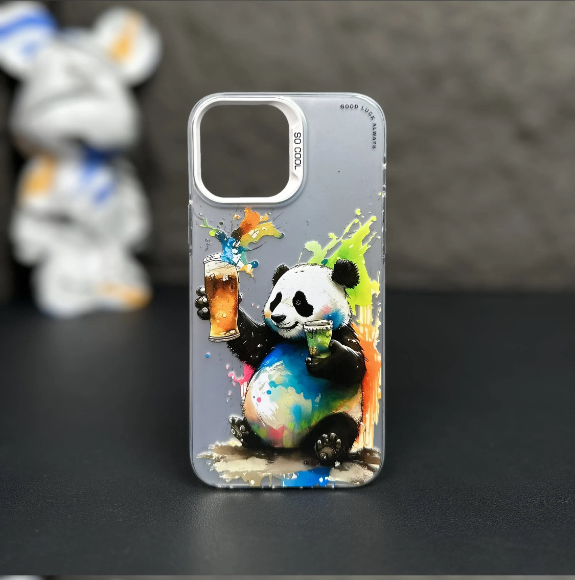 Ölgemälde Panda Schwein Apple 14/12/11/iPhone 15 Promax Internet Promi Persönlichkeit 14 Pro trendige Handyhülle_voghion.com