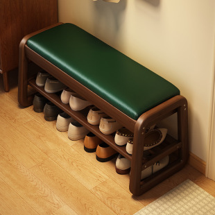 Solid wood shoe replacement stool for home use, shoe stool, can be used to sit on the shoe cabinet, door, shoe rack, stool integrated long bench