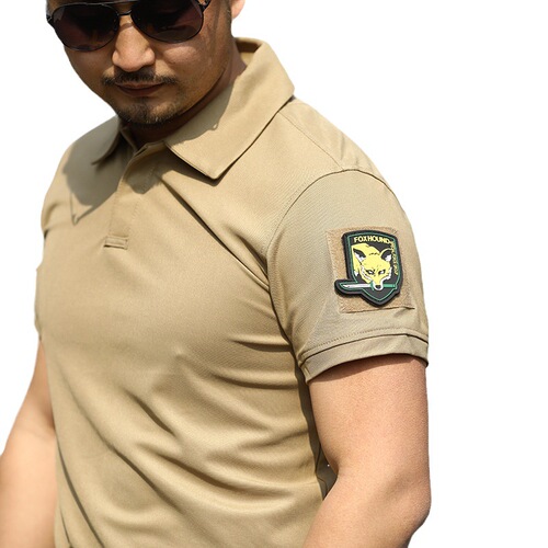 Revere Collar Quick-Dry Men's Sports Loose Summer Outdoor Clothing Special Forces T-Shirt Tactical Short Sleeve Military Fan T-Shirt