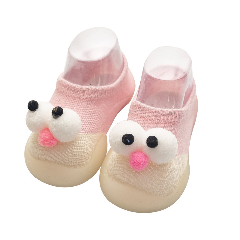 Zapatos de dibujos animados para niños pequeños de ojos grandes, calcetines para niños, zapatos para niños, zapatos para niños de suela suave antideslizantes de tubo bajo de primavera y verano