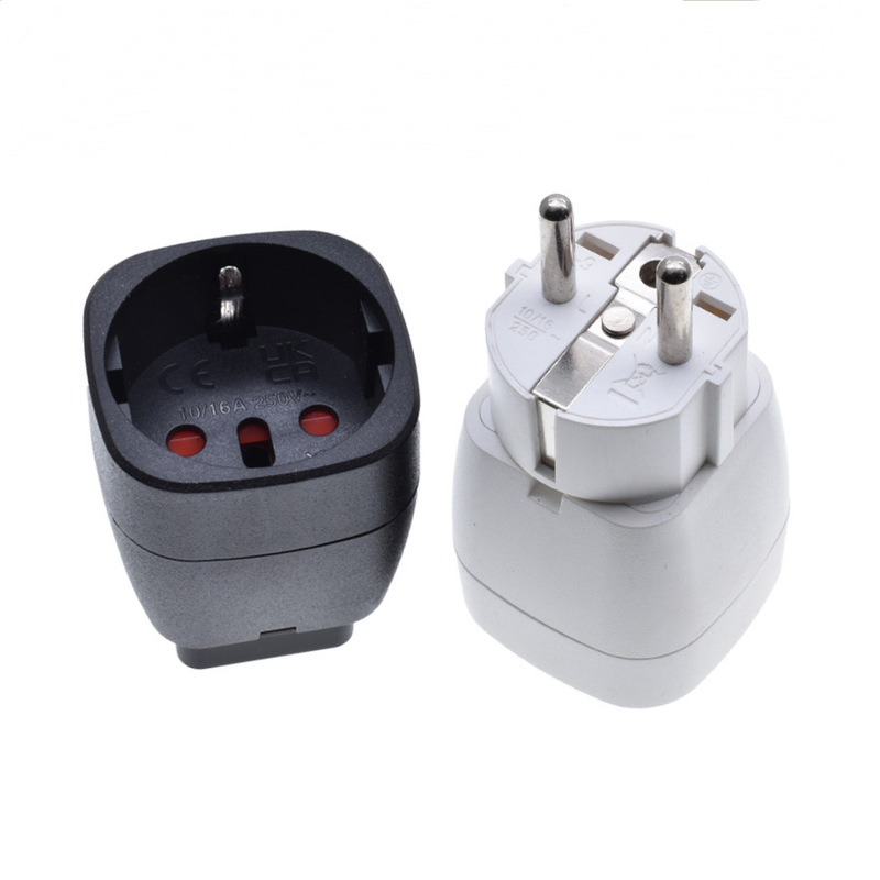 EU-9 German standard 4.8 conversion plug round pin EU converter European standard to Italy Brazil Swiss standard socket EU-9 German standard 4.8 conversion plug round pin EU converter European standard to Italy Brazil Swiss standard socket