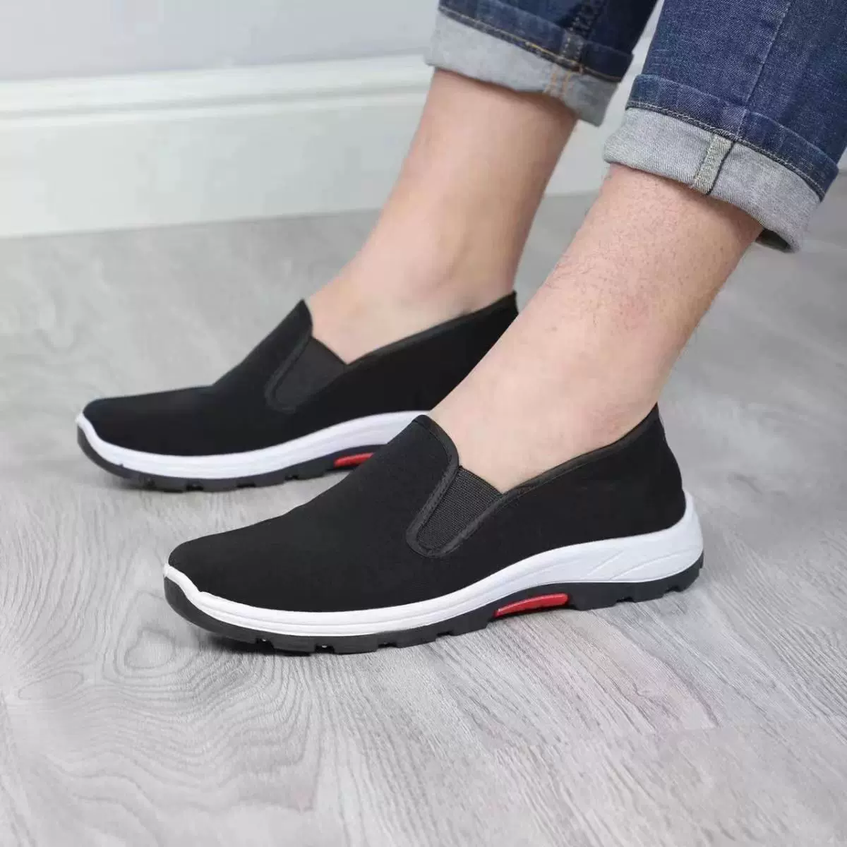 2024鞋子男黑布鞋老北京布鞋男士潮流干活平底舒适简约透气工作鞋