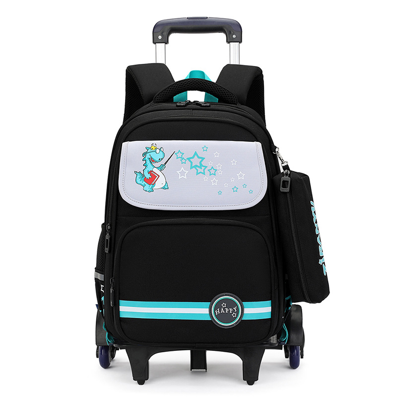 Natural Fish nuevo grado 2 a 6 escalera escalada carro mochila Junior High School niños gran capacidad desmontable entrega de una sola pieza