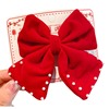 Children's festive hairgrip, hair accessory with bow, Chinese style, no hair damage