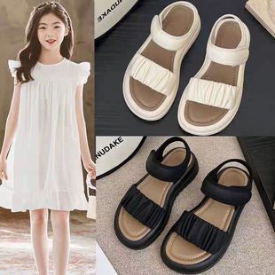 Summer Parent-Child Beach Shoes Korean Style Girls' Sandals Genuine Xiaoxiangfeng Cloud Princess Shoes Medium and Large Children's Casual Sandals