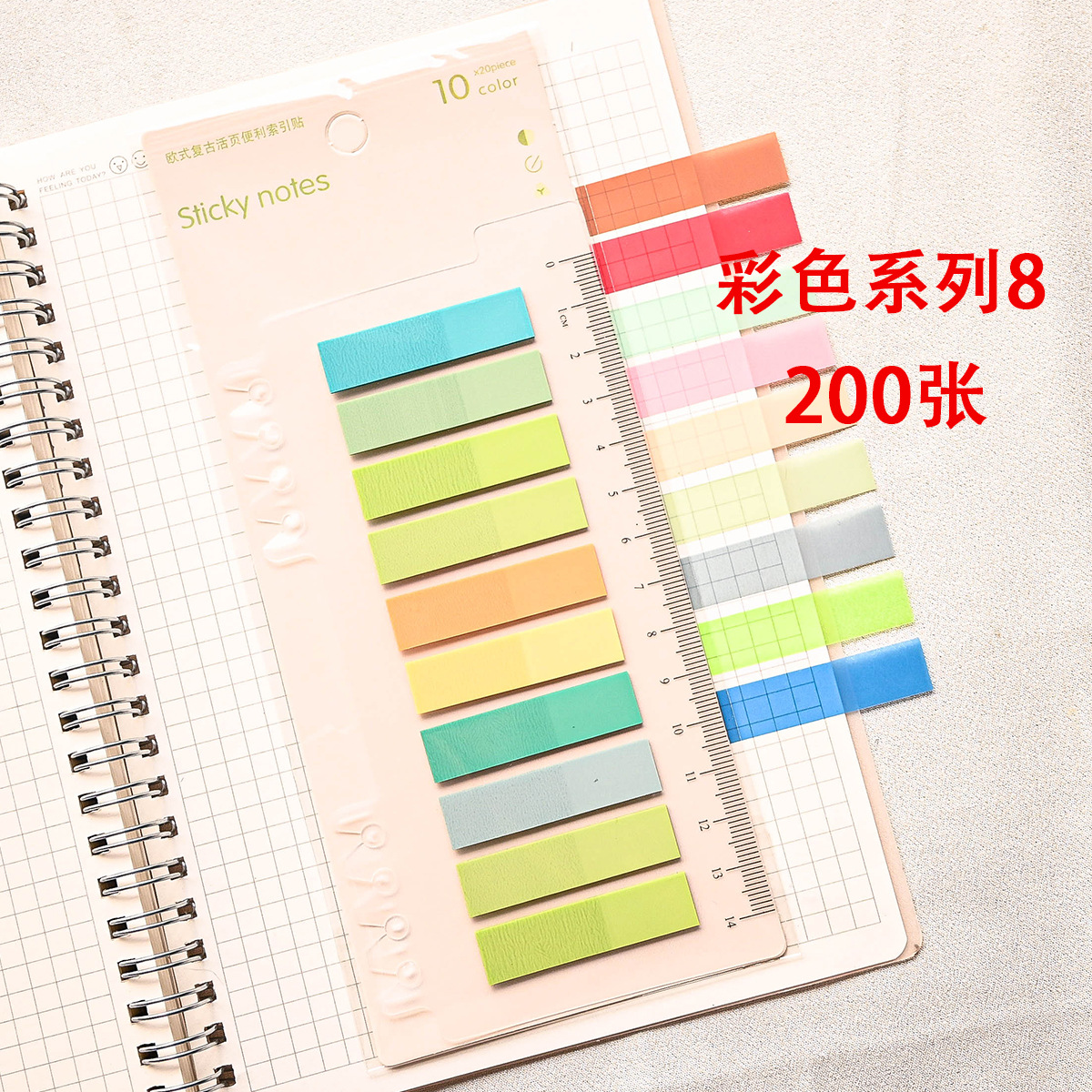 Fabricantes al por mayor PET 10 colores 200 etiquetas de índice transparentes para estudiantes de lectura etiqueta de oficina pegatinas impermeables