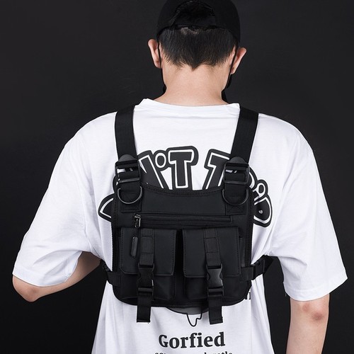 Wholesale new tactical chest bag for men, fashionable and simple vest bag, street vest bag, trendy functional workwear backpack