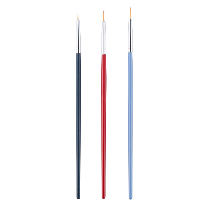厂家供应 美甲拉线笔刷套装 三色杆超细彩绘勾边线拉花笔美甲工具