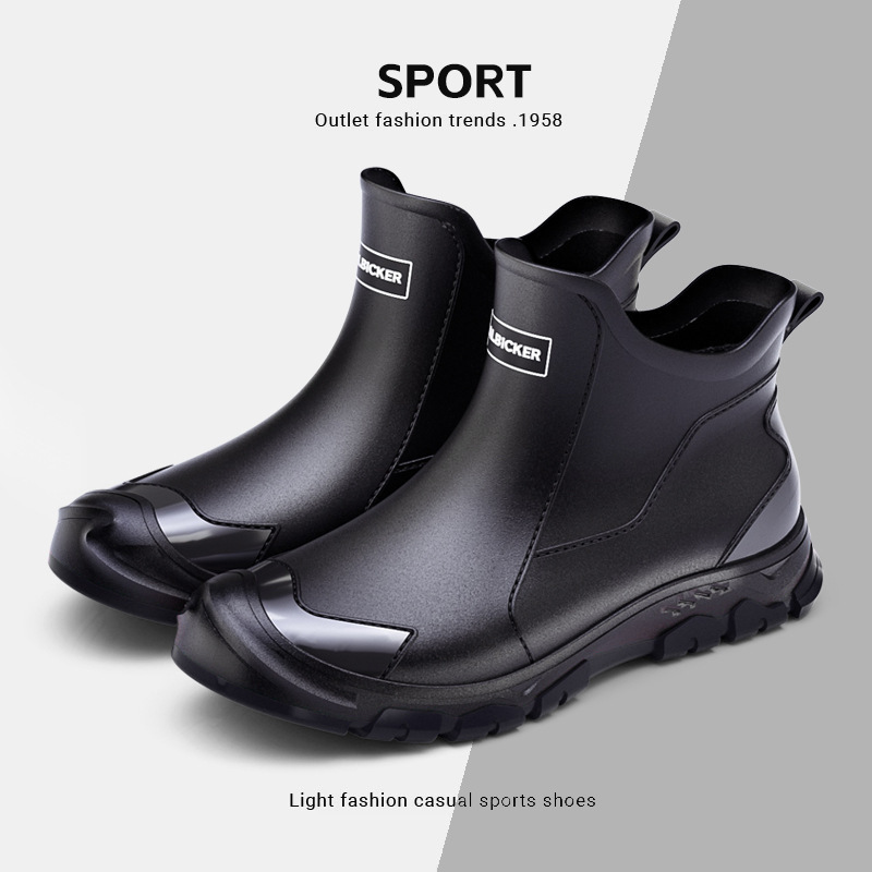 36 - 48 zapatos de lluvia cortos coreanos de moda de tamaño extra pareja zapatos de lluvia para hombres y mujeres zapatos de goma para nadar al aire libre zapatos cómodos padres e hijos