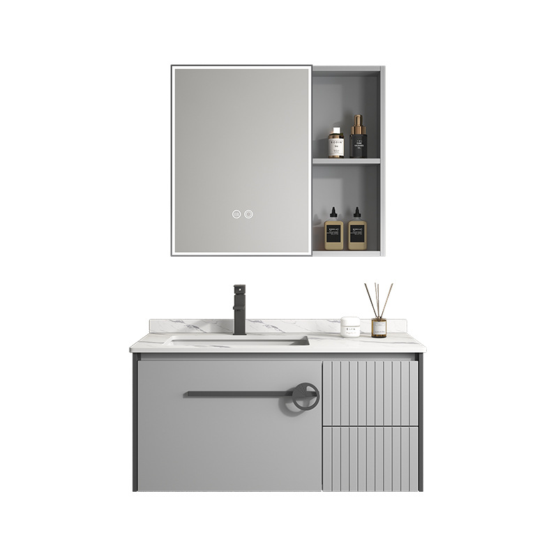 Pequeño apartamento ultra estrecho borde de madera maciza gabinete de baño combinación baño mesa de lavado lavabo 35cm tamaño pequeño lavabo