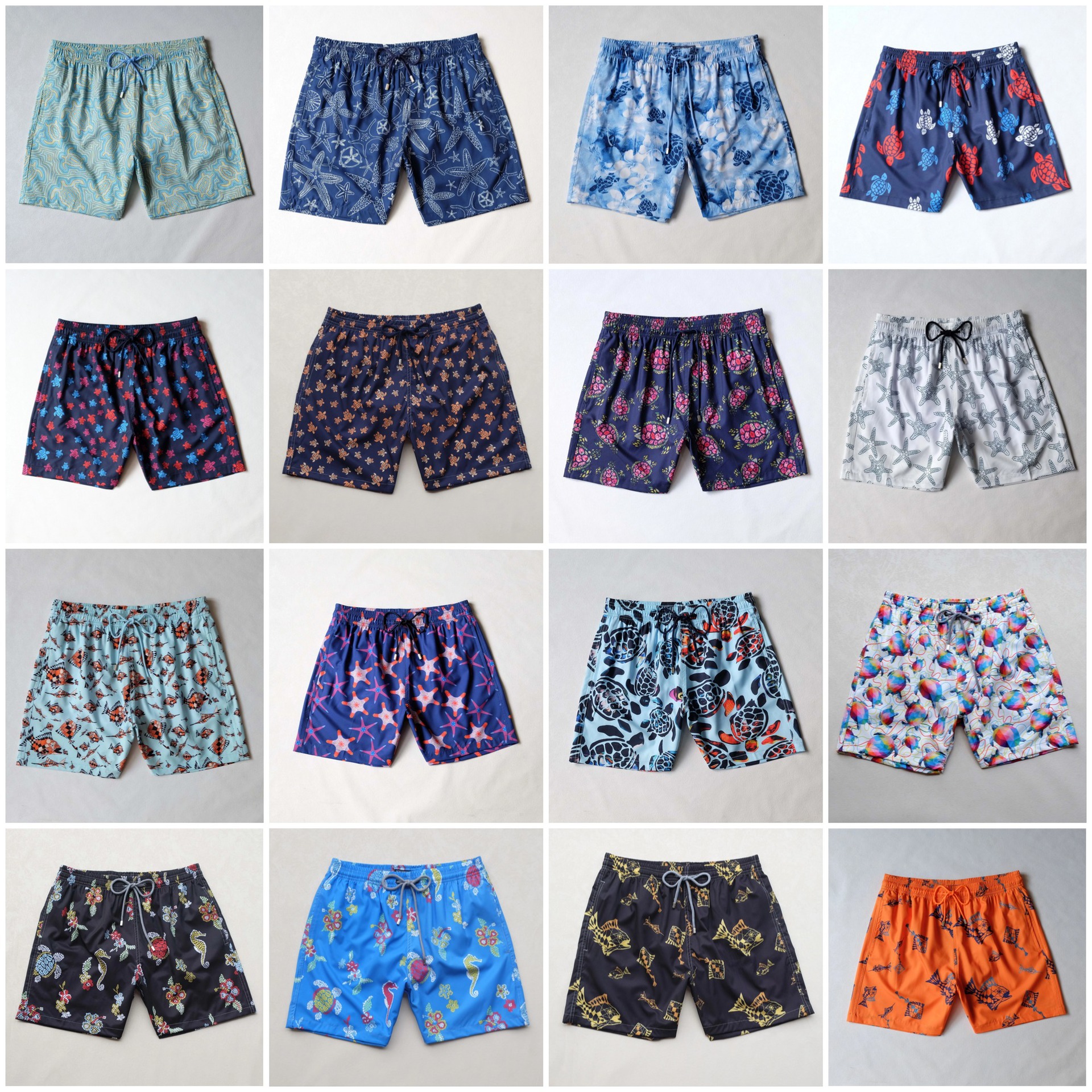 Men's Beach Shorts, Printed Swim Trunks, Elastic, Quick-Drying, Suitable for Water, Three-Quarter Length Shorts, Popular in Europe and America, Exclusively for Cross-Border Sales