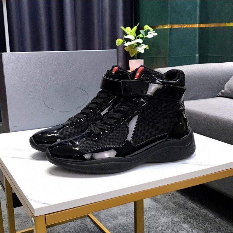 P Brand Couple Style Casual Leather Shoes Men's High-Top Leather Boots Genuine Leather Thin Strap Fashion Casual Boots European and American Trendy Cross-Border