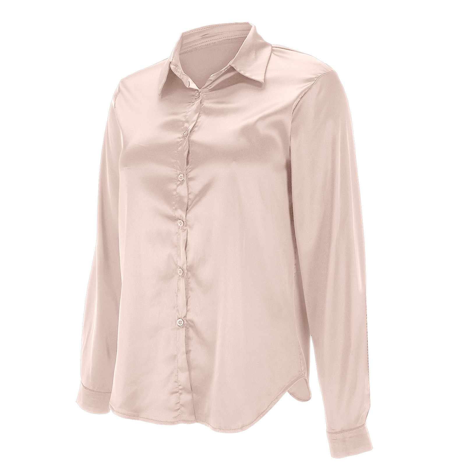 Popular Item On 's European And American Independent Sites: Women's Pullover V-neck Solid Color Elegant Satin_ecoleips.com