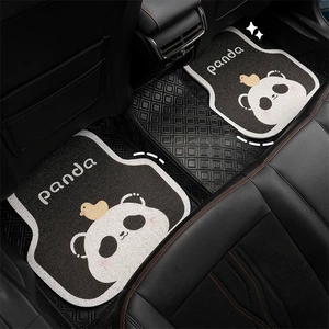 Blue Rain car floor mats, featuring a cute panda design, are made of durable, easy-to-clean, and customizable material. They are universal, non-slip, and provide protection for your car's interior