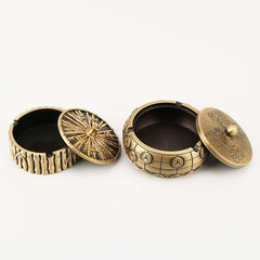 Factory Wholesale Brass Ashtray Copper Bamboo Section Style Chess Set Ashtray Home Gift Craftsmanship