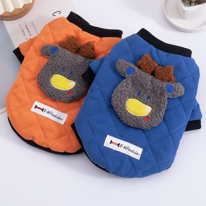 Собачья одежда осенью и зимой олень теплая жилет плюс бархат теплая кошка Тедди маленькая собачья одежда для животных оптом