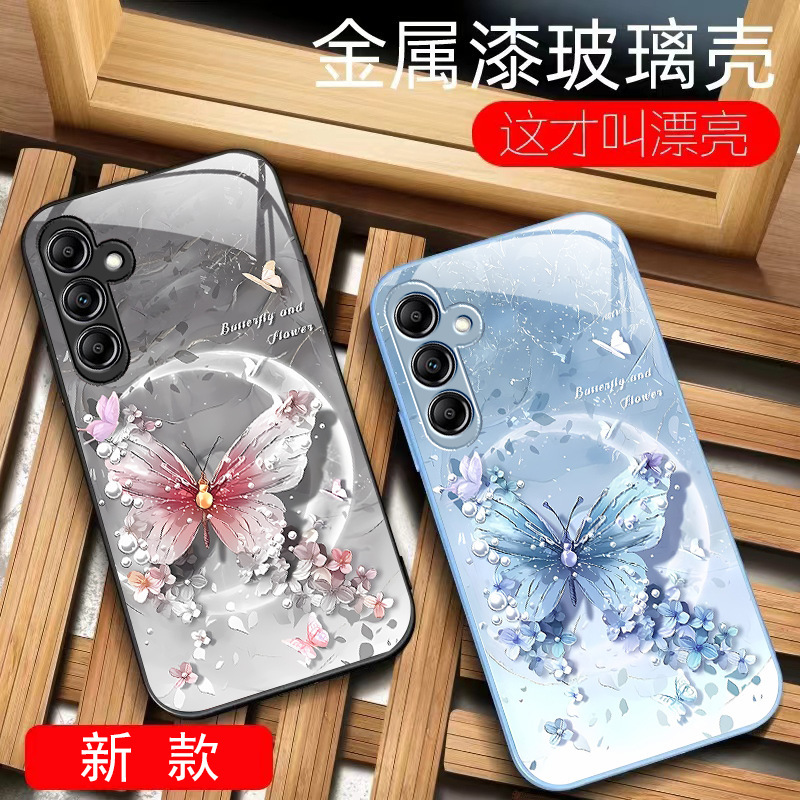 Moonlight Butterfly Is Suitable for Samsung A73 Mobile Phone Case A72 Creative Flower A71Ins Style A32 High-End A52 Liquid
