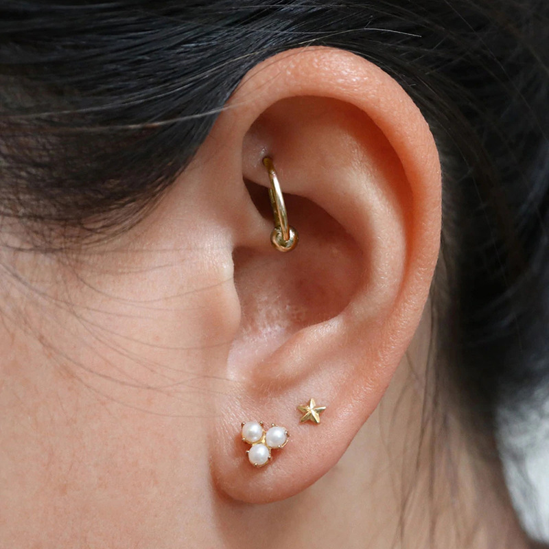 1 Pair Simple Style Geometric Plating Inlay Sterling Silver Pearl Zircon Ear Studs display picture 33