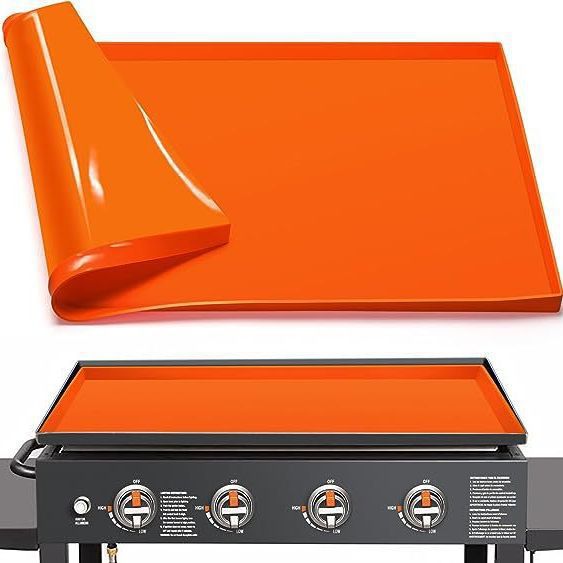 Cross-border bestseller silicone barbecue mat, outdoor camping grill silicone protective mat, Blackstone barbecue tool mat, oil-draining mat