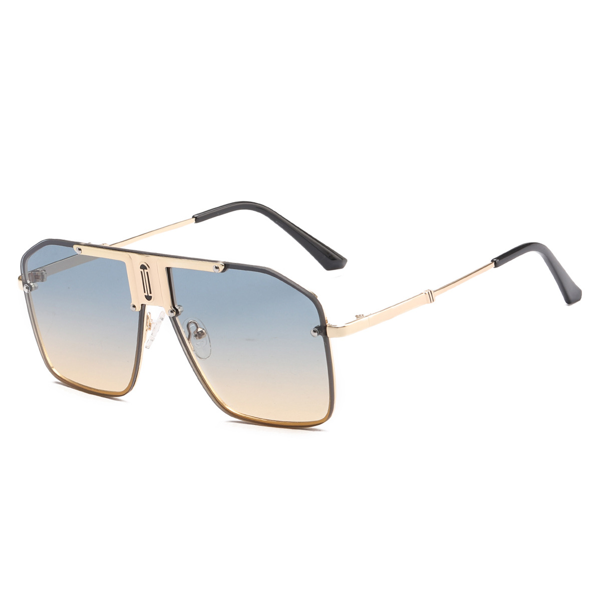 Marco de oro azul hoja amarilla