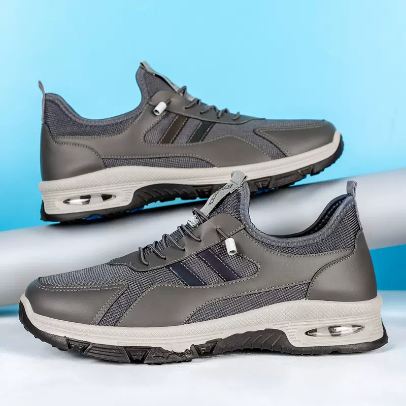 男鞋秋季男士户外登山鞋圆头系带运动鞋时尚百搭休闲单鞋跑步鞋男