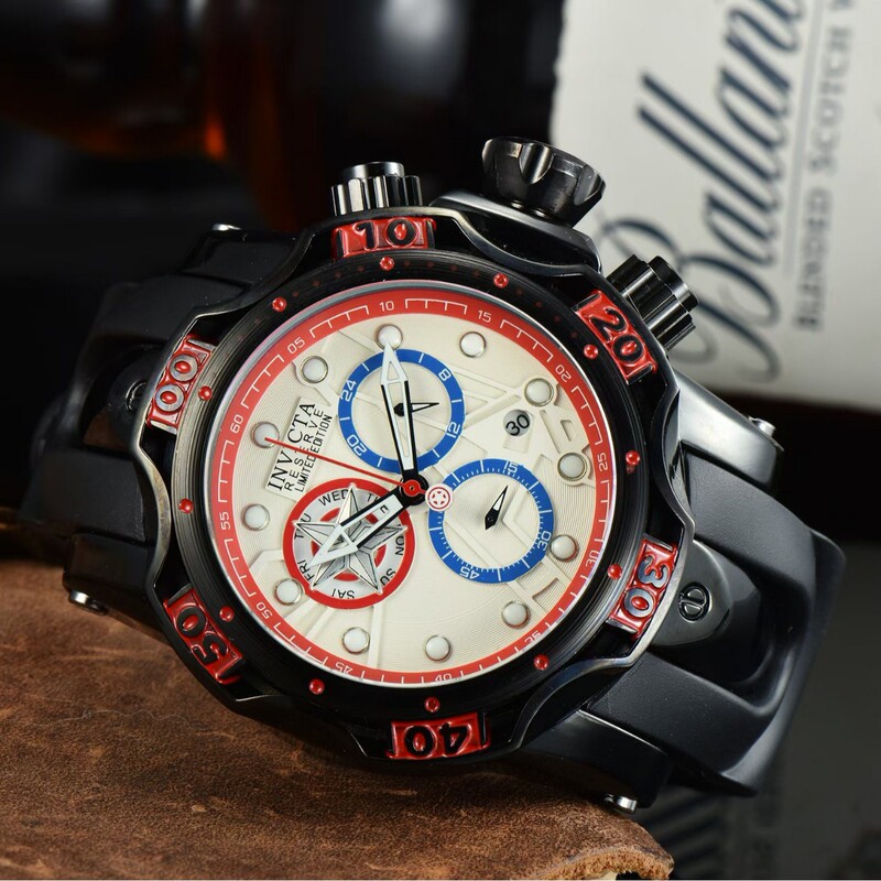 2025 High-Quality Popular Export Invicta Large Dial Steel Belt Six-Pin All-Purpose Quartz Men's Watch 2025 High-Quality Popular Export Invicta Large Dial Steel Belt Six-Pin All-Purpose Quartz Men's Watch