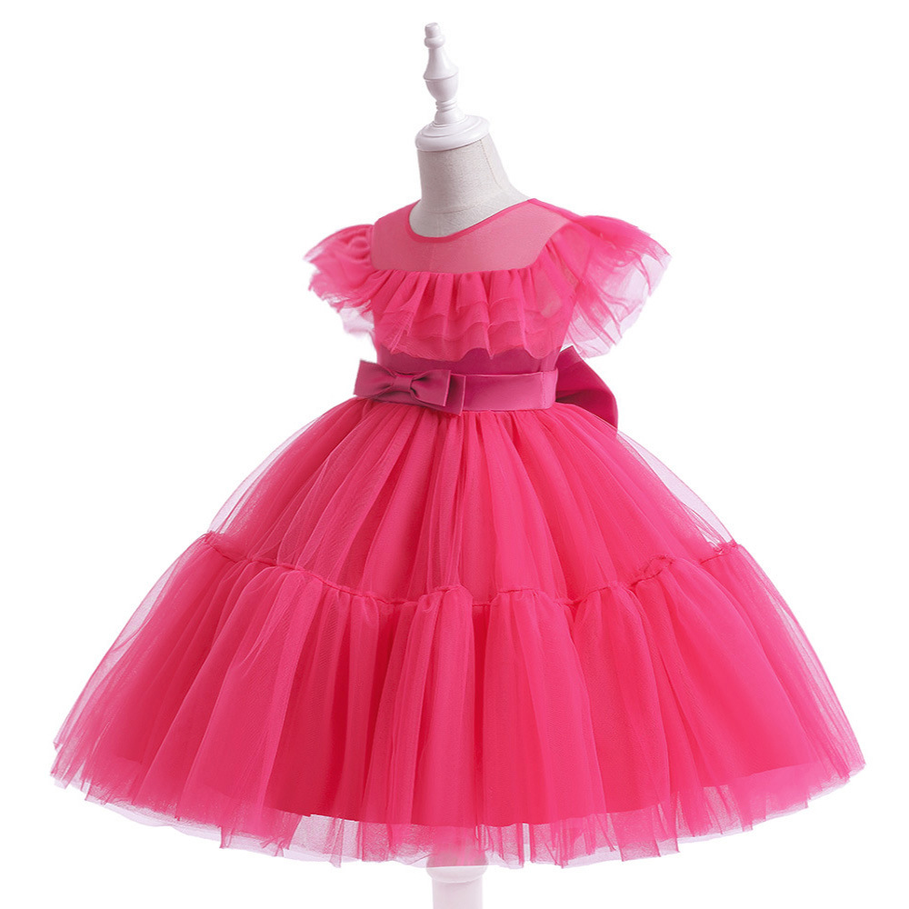 Los niños se visten Día de los niños de rendimiento traje pequeño y mediano de los niños pettiskirt vestido de cumpleaños de niña de flores vestido de princesa