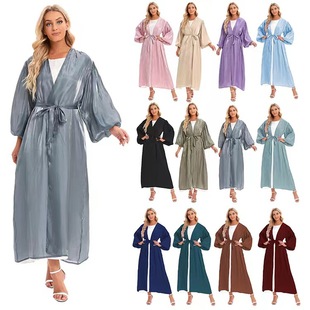 Factory direct supply Ido Europe and the United States new bubble sleeve cardigan long sleeve dress temperament fashion dress 21451